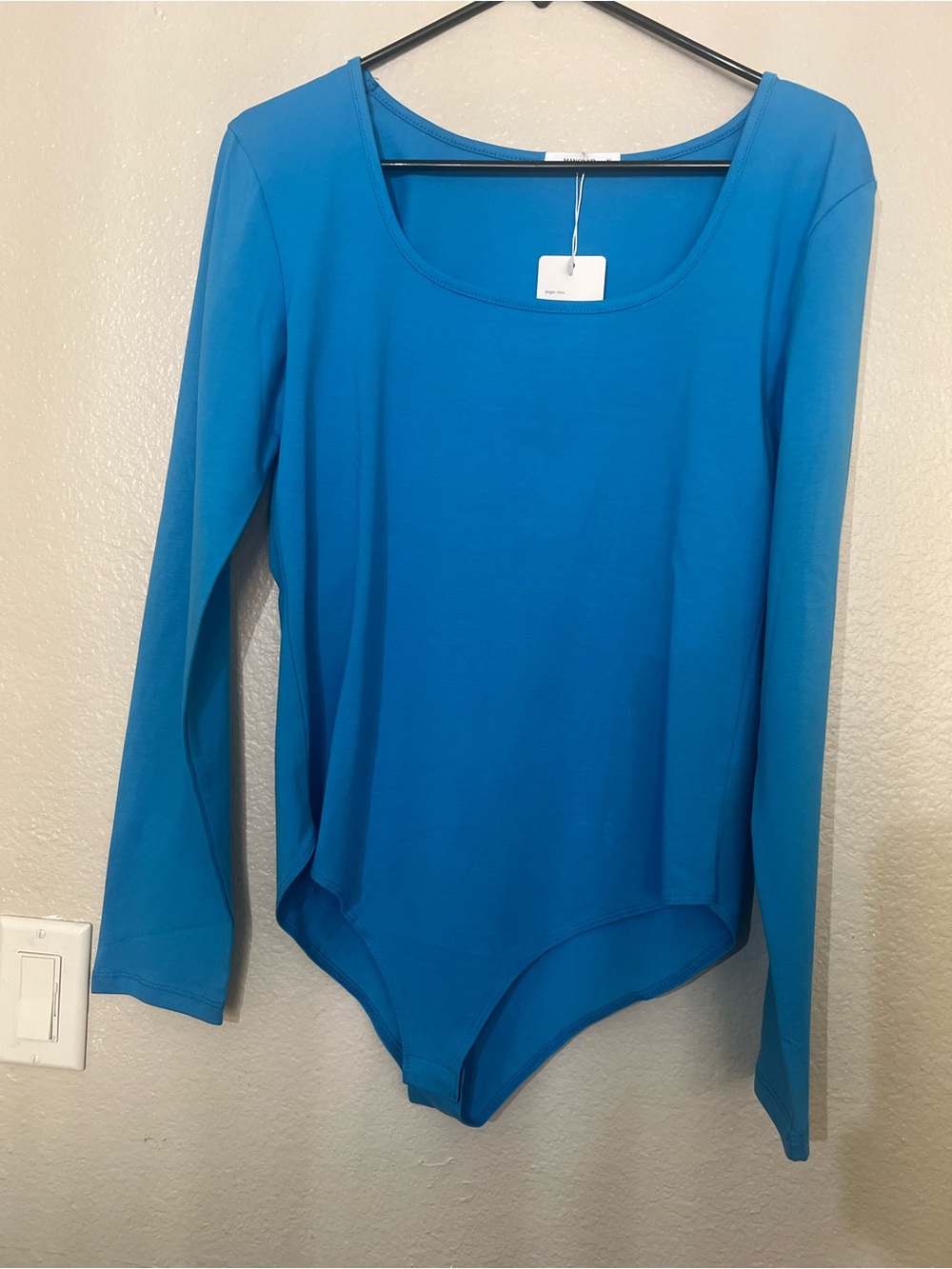 Mangdiup Long Sleeve Scoop Neck Bodysuit - Blue